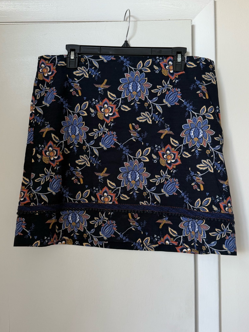 LOFT Navy Floral Mini Skirt